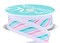 RG Ribbon: 1.5" Peppermint Twist Wired Ribbon with Fuzzy Drift Edges - 10 Yards - White, Pink, Light Blue - For Bows, Wreaths, Crafts and Christmas Decorations
